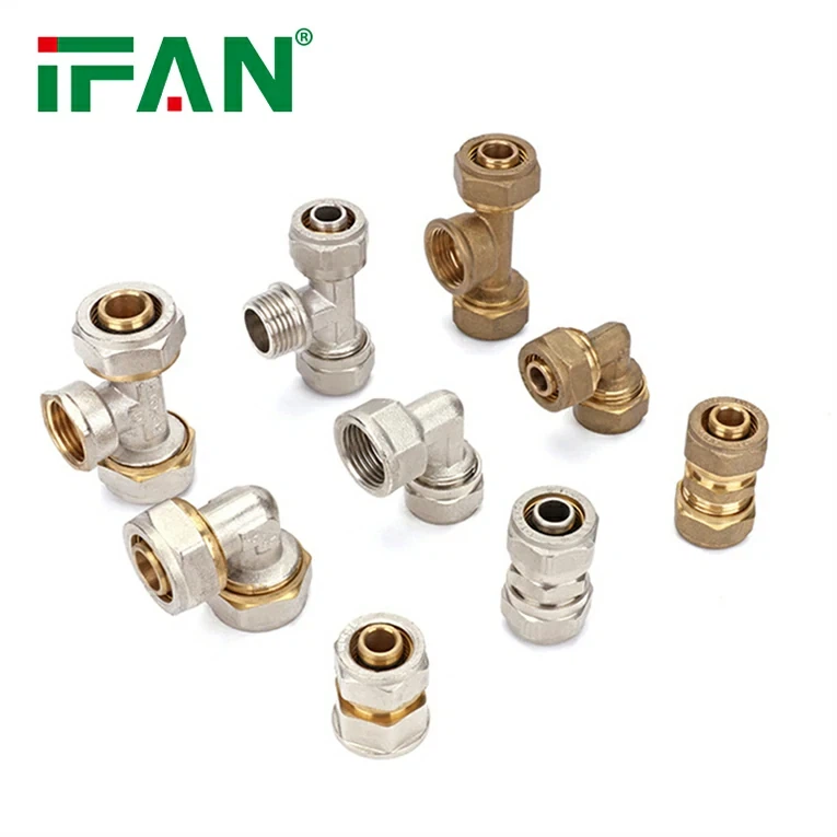 Месингови фитинги за компресия за PEX тръба